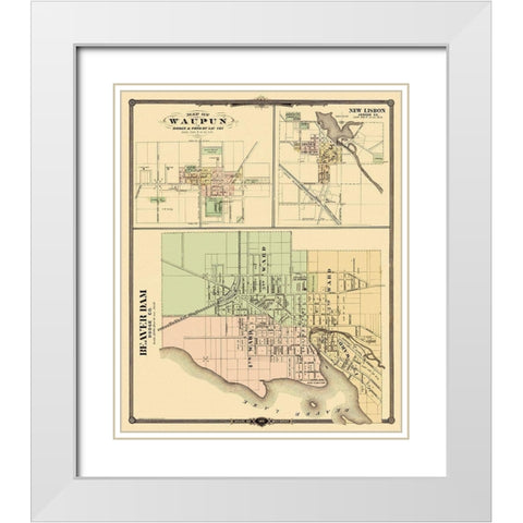 Beaver Dam, Waupun, New Lisbon Wisconsin Landowner White Modern Wood Framed Art Print with Double Matting by Snyder
