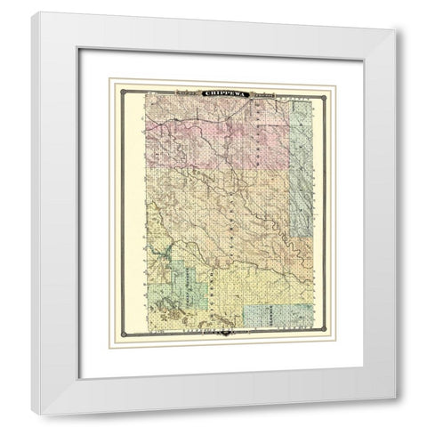 Chippewa  North Wisconsin - Snyder 1878 White Modern Wood Framed Art Print with Double Matting by Snyder