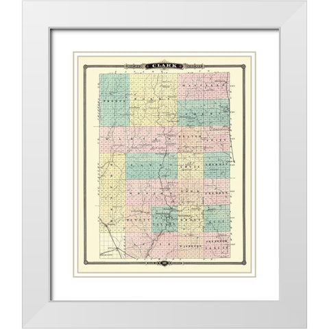 Clark Wisconsin Landowner - Snyder 1878 White Modern Wood Framed Art Print with Double Matting by Snyder