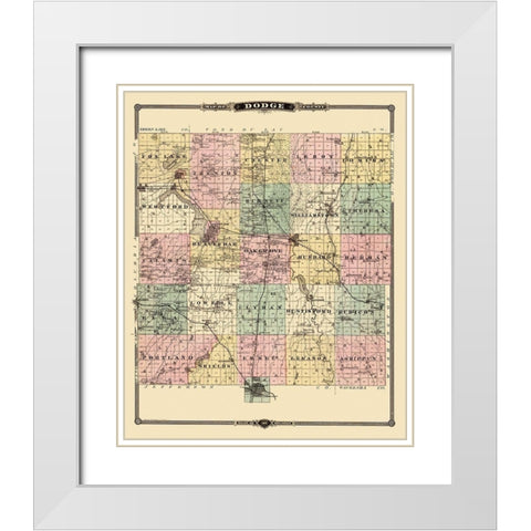 Dodge Wisconsin Landowner - Snyder 1878 White Modern Wood Framed Art Print with Double Matting by Snyder