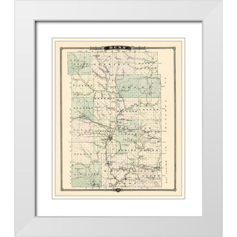 Dunn Wisconsin Landowner - Snyder 1878 White Modern Wood Framed Art Print with Double Matting by Snyder