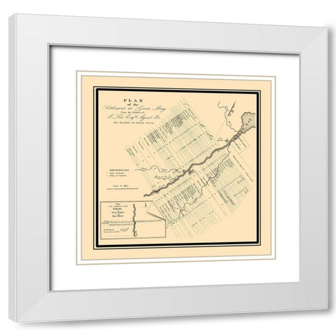 Green Bay Wisconsin - US Government 1821 White Modern Wood Framed Art Print with Double Matting by US Government