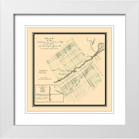 Green Bay Wisconsin - US Government 1821 White Modern Wood Framed Art Print with Double Matting by US Government