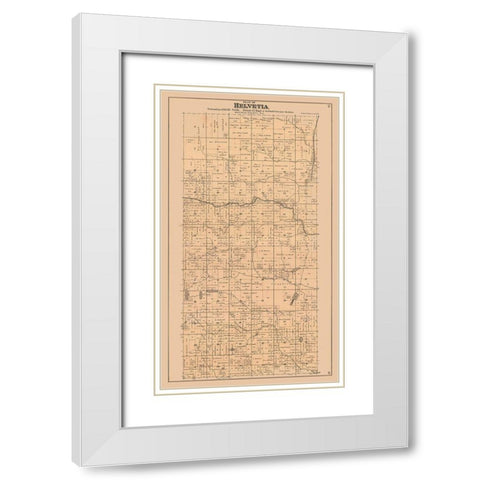 Helvetia  Wisconsin - 1912 White Modern Wood Framed Art Print with Double Matting by Waupaca Abstract & Loan Co.