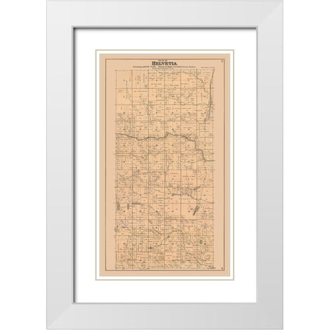 Helvetia  Wisconsin - 1912 White Modern Wood Framed Art Print with Double Matting by Waupaca Abstract & Loan Co.