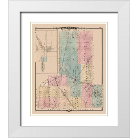 Jackson County  Wisconsin - Snyder 1848 White Modern Wood Framed Art Print with Double Matting by Snyder