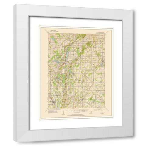 Kewaskum Wisconsin Quad - USGS 1955 White Modern Wood Framed Art Print with Double Matting by USGS