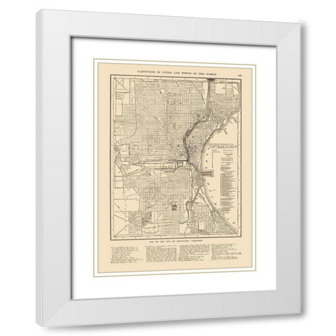 Milwaukee  Wisconsin - Reynold 1921 White Modern Wood Framed Art Print with Double Matting by Reynold