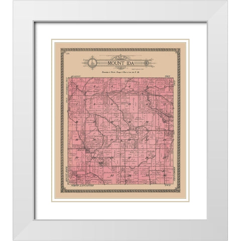 Mount Ida Township  Wisconsin - Ogle 1918 White Modern Wood Framed Art Print with Double Matting by Ogle