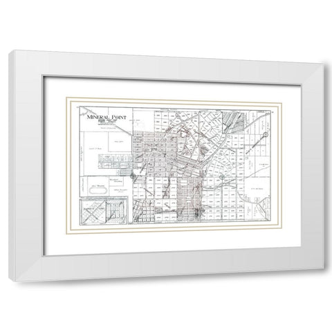 Mineral Point  Wisconsin - Ogle 1915 White Modern Wood Framed Art Print with Double Matting by Ogle