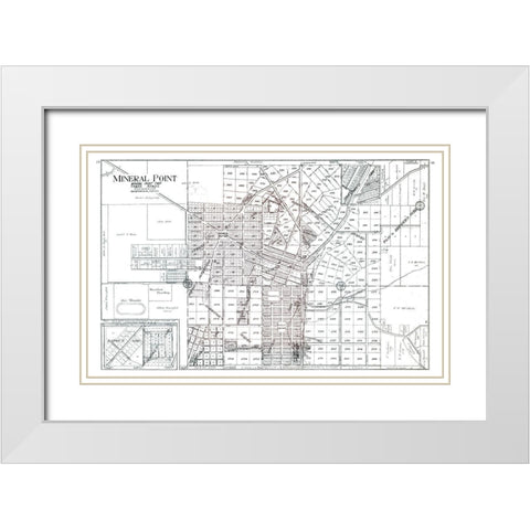 Mineral Point  Wisconsin - Ogle 1915 White Modern Wood Framed Art Print with Double Matting by Ogle