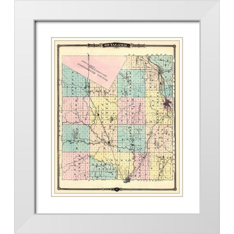 Outagamie Wisconsin Landowner - Snyder 1878 White Modern Wood Framed Art Print with Double Matting by Snyder