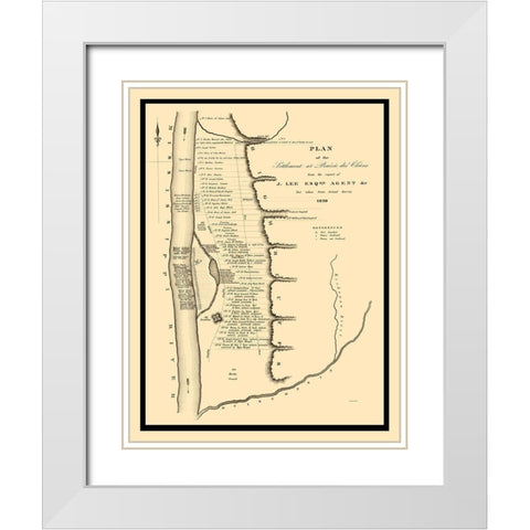 Prairie Du Chien Wisconsin Landowner - Lee 1820 White Modern Wood Framed Art Print with Double Matting by Lee
