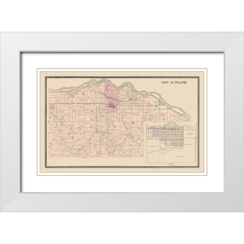 Pulaski, Avoca  Wisconsin - Brandt 1895 White Modern Wood Framed Art Print with Double Matting by Brant