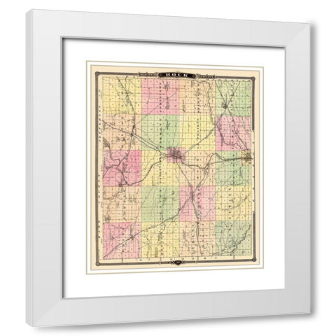 Rock Wisconsin - Snyder 1878 White Modern Wood Framed Art Print with Double Matting by Snyder