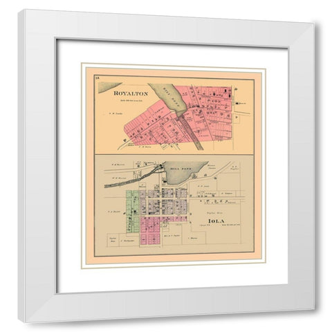 Royalton, Iola Wisconsi - Foote 1889 White Modern Wood Framed Art Print with Double Matting by Foote