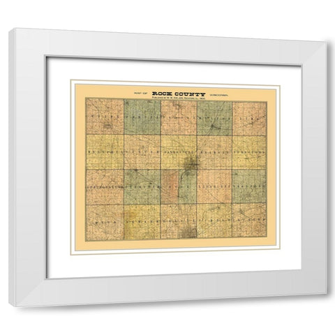 Rock County Wisconsin - Hixon 1900  White Modern Wood Framed Art Print with Double Matting by Hixon