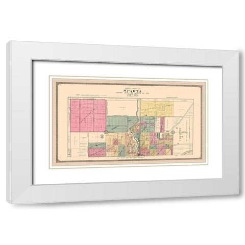 Sparta Wisconsin - Ogle 1915 White Modern Wood Framed Art Print with Double Matting by Ogle