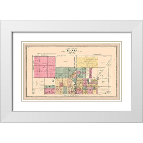 Sparta Wisconsin - Ogle 1915 White Modern Wood Framed Art Print with Double Matting by Ogle