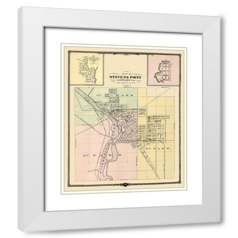 Stevens Point, Wonewoc South Carolina - Snyder White Modern Wood Framed Art Print with Double Matting by Snyder