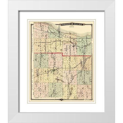 Washington  Ozaukee Wisconsin Landowner White Modern Wood Framed Art Print with Double Matting by Snyder