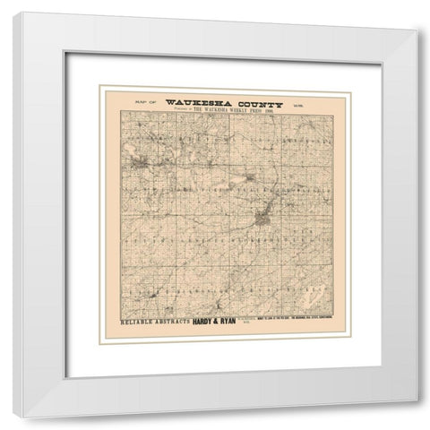 Waukesha County Wisconsin - Hardy 1900  White Modern Wood Framed Art Print with Double Matting by Hardy