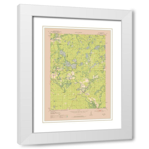 Lily Wisconsin Quad - USGS 1950 White Modern Wood Framed Art Print with Double Matting by USGS