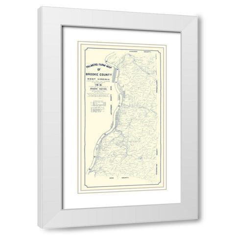 Brooke County West Virginia - Palmer 1912  White Modern Wood Framed Art Print with Double Matting by Palmer