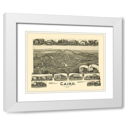 Cairo West Virginia - Fowler 1899 White Modern Wood Framed Art Print with Double Matting by Fowler