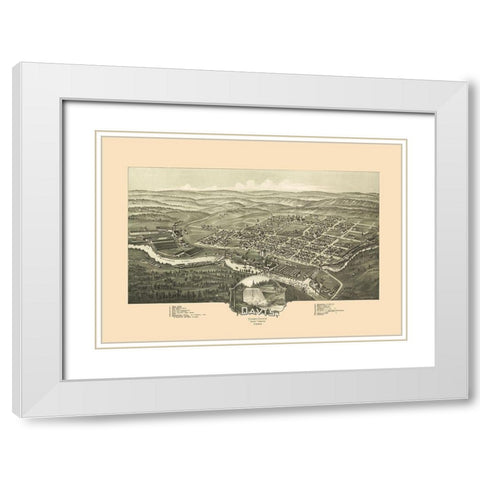 Davis West Virginia - Fowler 1898 White Modern Wood Framed Art Print with Double Matting by Fowler