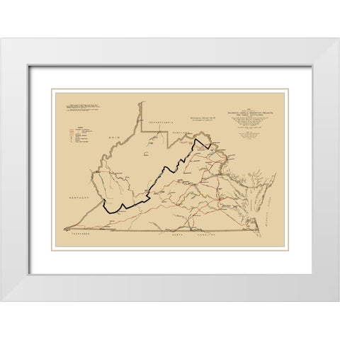 Defendant Exhibit 14 -West Virginia Vs Virginia White Modern Wood Framed Art Print with Double Matting by Anderson