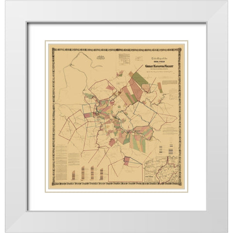 Kanawha Valley West Virginia Landowner White Modern Wood Framed Art Print with Double Matting by Colton