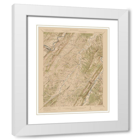 Keyser West Virginia Maryland Quad - USGS 1920 White Modern Wood Framed Art Print with Double Matting by USGS