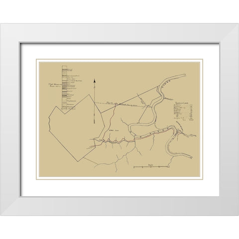 New River Coal Mine Survey West VA - Anon 1880 White Modern Wood Framed Art Print with Double Matting by Anon