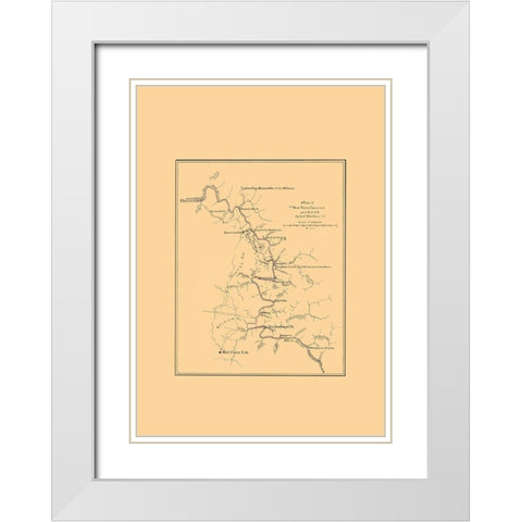 New River Coal Field West VA - Hotchkiss 1880 White Modern Wood Framed Art Print with Double Matting by Hotchkiss