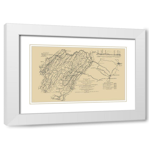 Potomac Basin West of Blue Ridge Virginia White Modern Wood Framed Art Print with Double Matting by Hotchkiss
