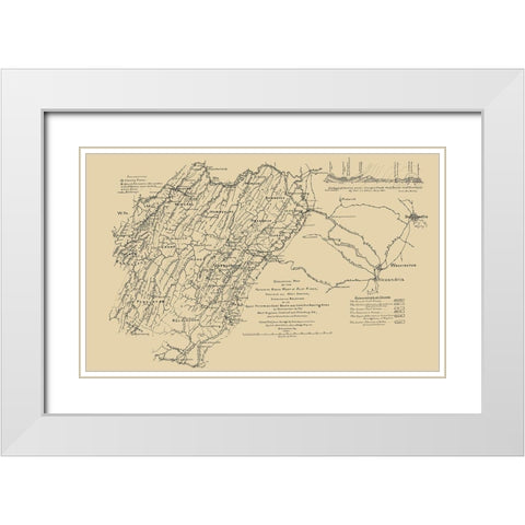 Potomac Basin West of Blue Ridge Virginia White Modern Wood Framed Art Print with Double Matting by Hotchkiss