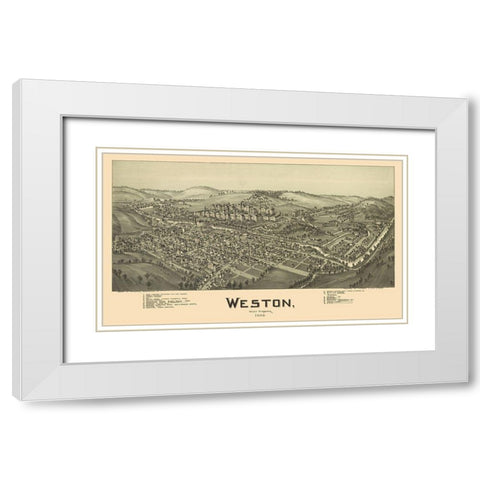 Weston West Virginia - Fowler 1900 White Modern Wood Framed Art Print with Double Matting by Fowler