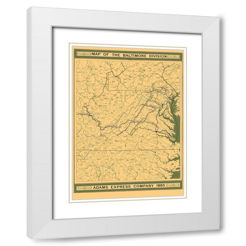 Adams Express Co, Baltimore Division - Lang 1885 White Modern Wood Framed Art Print with Double Matting by Lang