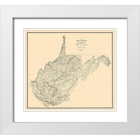 West Virginia -1919 White Modern Wood Framed Art Print with Double Matting by Unknown