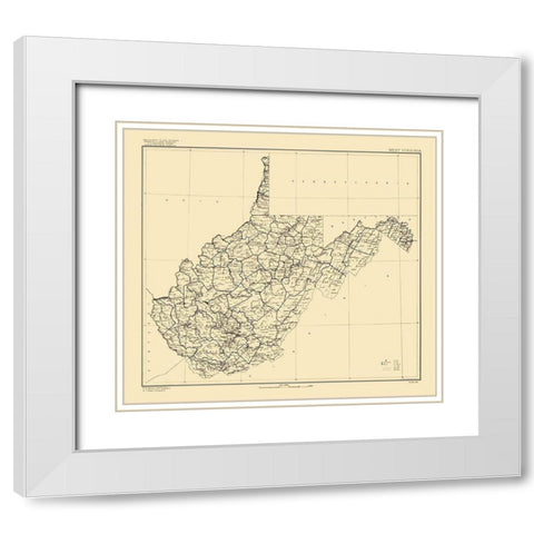 West Virginia - Marshall 1916  White Modern Wood Framed Art Print with Double Matting by Marshall
