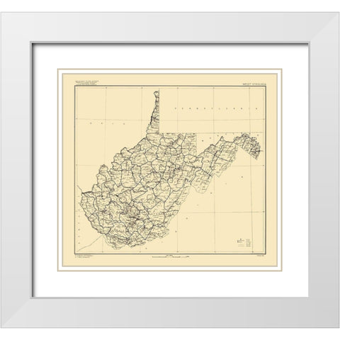 West Virginia - Marshall 1916  White Modern Wood Framed Art Print with Double Matting by Marshall