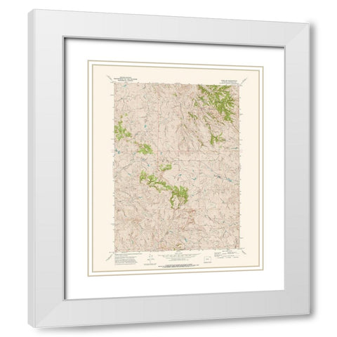 North West Adon Wyoming Quad - USGS 1972 White Modern Wood Framed Art Print with Double Matting by USGS