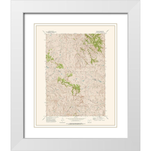 North West Adon Wyoming Quad - USGS 1972 White Modern Wood Framed Art Print with Double Matting by USGS