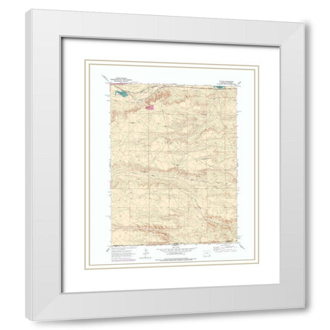 Altvan Wyoming Quad - USGS 1963 White Modern Wood Framed Art Print with Double Matting by USGS