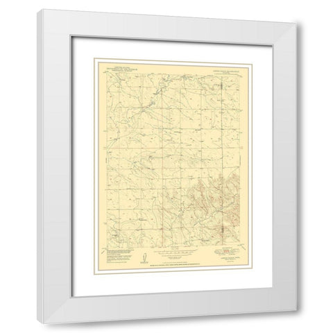 Amend Ranch Wyoming Quad - USGS 1950 White Modern Wood Framed Art Print with Double Matting by USGS