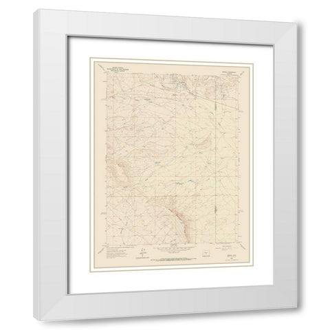 Bairoil Wyoming Quad - USGS 1961 White Modern Wood Framed Art Print with Double Matting by USGS