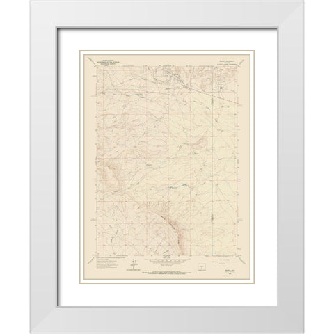 Bairoil Wyoming Quad - USGS 1961 White Modern Wood Framed Art Print with Double Matting by USGS
