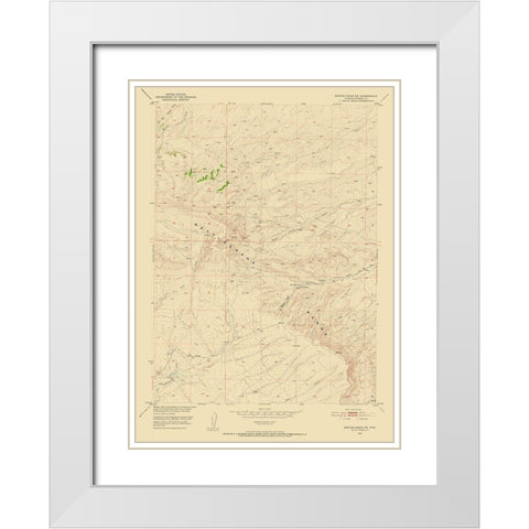 North East Benton Basin Wyoming Quad - USGS 1951 White Modern Wood Framed Art Print with Double Matting by USGS