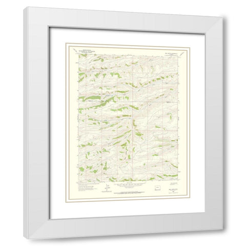 Bell Butte Wyoming Quad - USGS 1962 White Modern Wood Framed Art Print with Double Matting by USGS